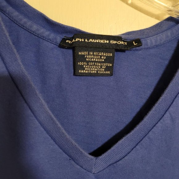 Polo by Ralph Lauren V-neck t-shirt, women's, size L, blue - Picture 4 of 6